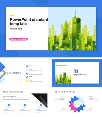 蓝色扁平化工作汇报模板