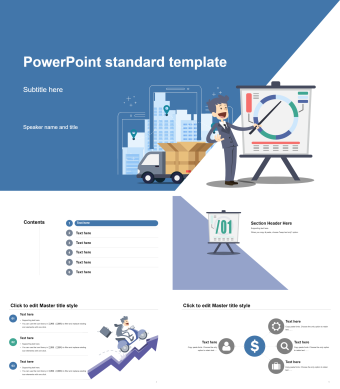 蓝色扁平欧美风工作汇报PPT模板