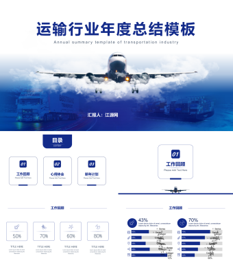 蓝色商务风运输行业年度总结模板