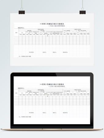 国土资源综合统计月报报表