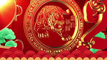虎年喜庆中国年背景视频
