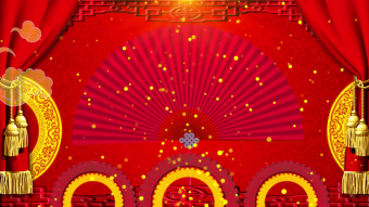中国风喜庆戏曲舞台背景AE模板