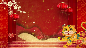 元旦新年红色喜庆金色粒子底纹立体背景视频
