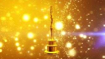 熠熠生辉的小金人背景宣传视频