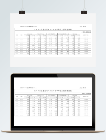 上市公司半年度主要财务指标2