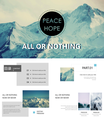 欧美风简约工作总结PPT模板