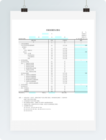 房屋权属登记情况表