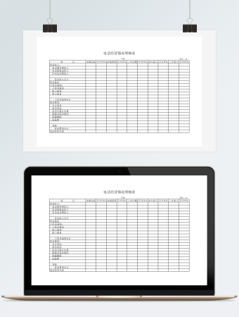 电话经营情况明细表