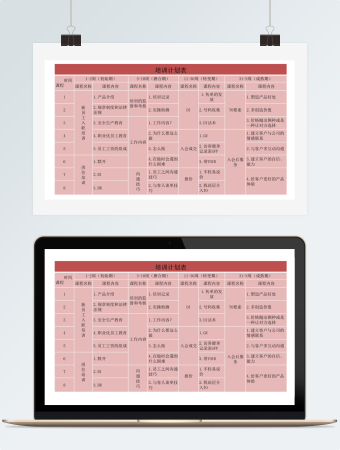 培训计划表Excel模板