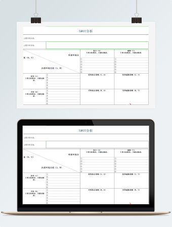 市场相关SWOT分析法Excel模板
