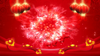 红色喜庆春节舞台背景视频