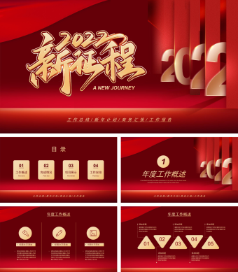 大气商务风新年工作总结PPT模板
