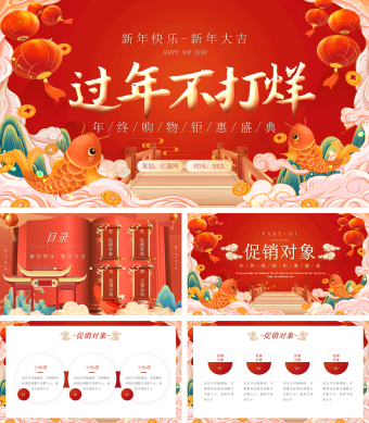 过年不打烊春节促销PPT模板