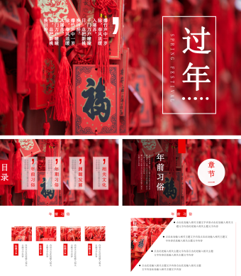 中国风春节习俗介绍PPT模板2