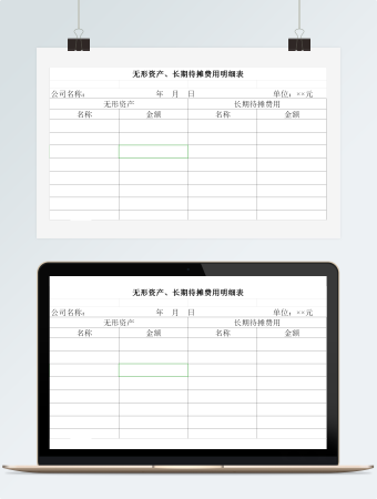 无形资产、长期待摊费用花销明细表