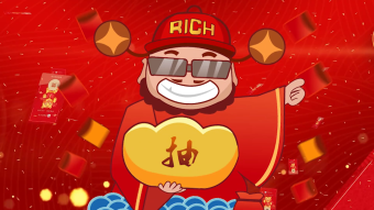 活泼新年抽奖背景片头