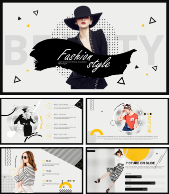 灰色简约时尚风个人简介PPT模板