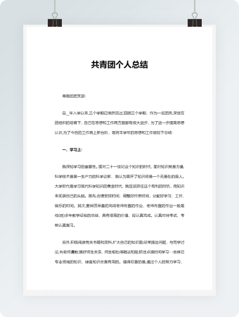 共青团个人总结