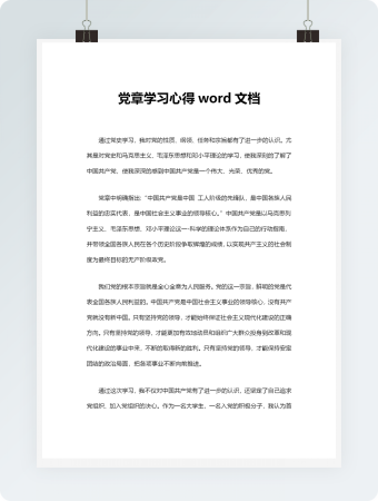 党章学习心得word文档