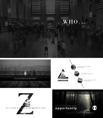 黑白经典简约欧美风商业计划书PPT模板