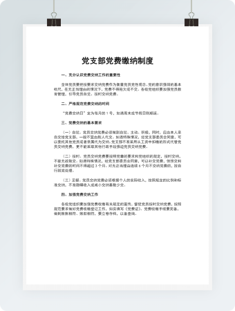 党支部党费缴纳制度