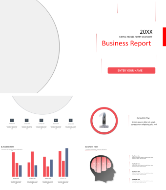 红白简约欧美风商业计划书PPT模板