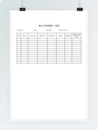 博士生导师情况一览表