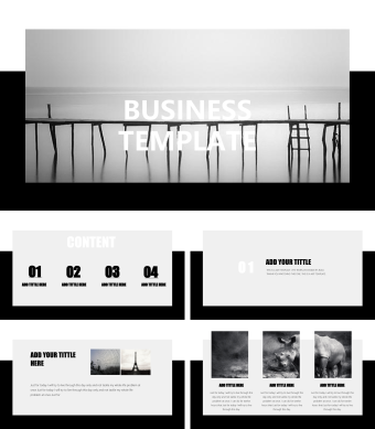 欧美风黑白灰简约商业计划书PPT模板