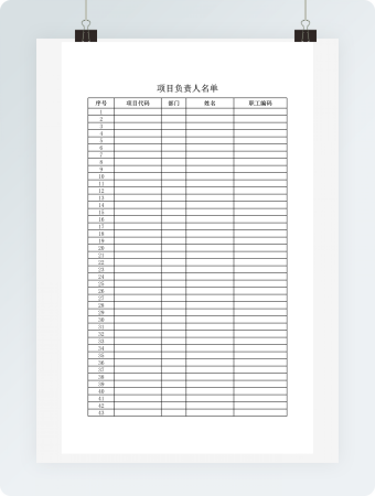 项目负责人名单