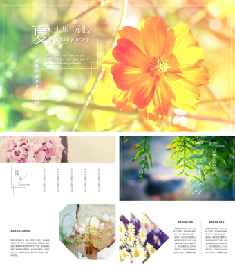 多彩小清新相册PPT模板