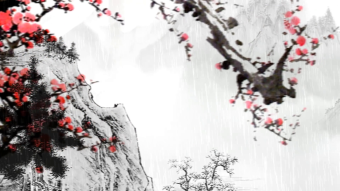 水墨中国风古韵清明节背景视频