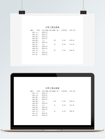 计件工资记录表