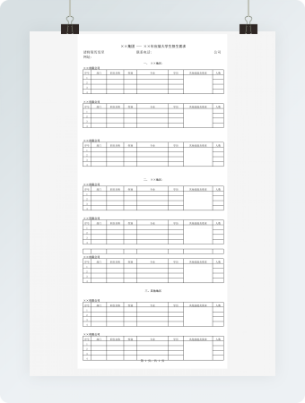 应届大学生招生需求汇总表