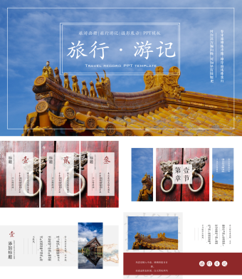 旅游画册旅行游记摄影展示PPT模板
