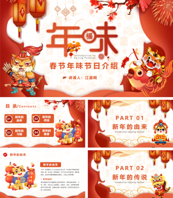 白色卡通简约新年习俗介绍