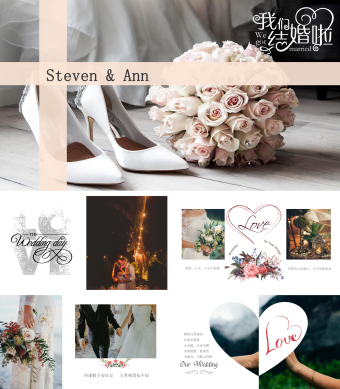浪漫欧美风大气婚礼表白相册PPT模板