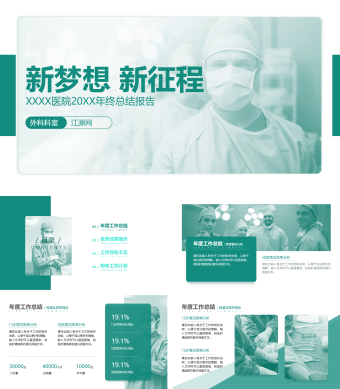 绿色医院年终终结报告PPT模板