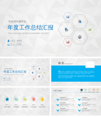 大气实用年度总结汇报PPT模板