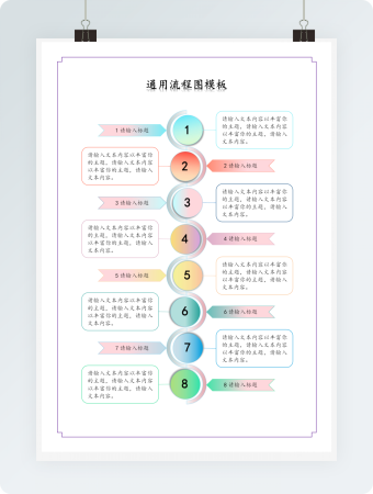 彩色通用流程图模板