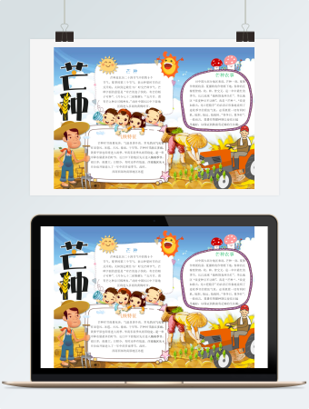 芒种节气小报手抄报word模板