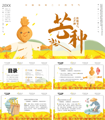 橙色简约风芒种PPT