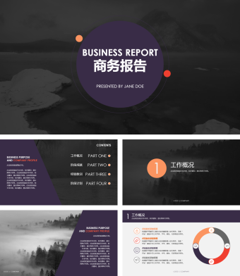 商务报告工作汇报PPT模板