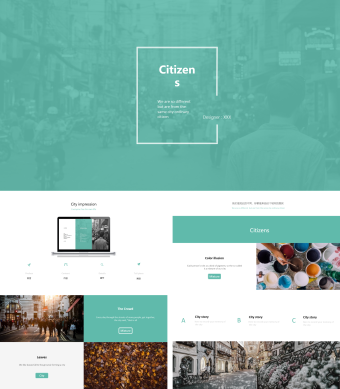 绿色精美极简小清新城市介绍PPT模板
