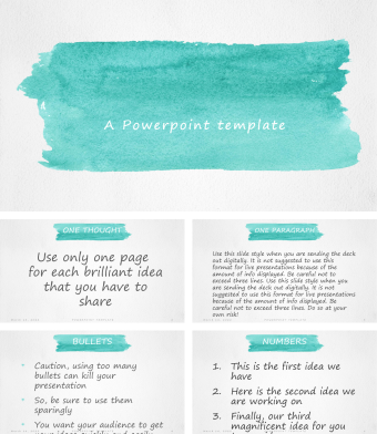 欧美风创意水彩墨迹PPT模板