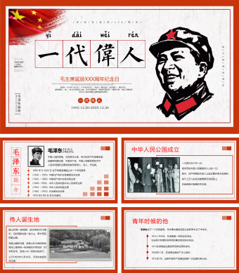 毛泽东毛主席纪念介绍PPT