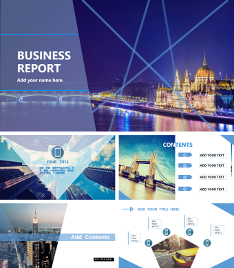 简约风城市夜景PPT模板