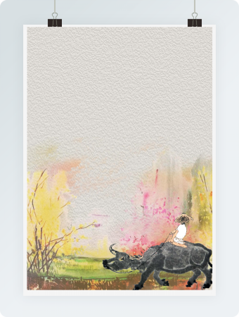 手绘中国风清明感谢信信纸背景模板