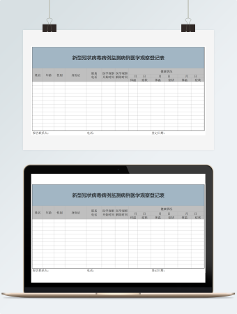 疫情监测病例医学观察登记表