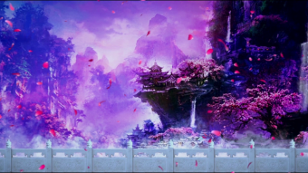 花瓣飞舞仙境舞台视频