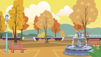 卡通秋天儿童花园背景视频素材